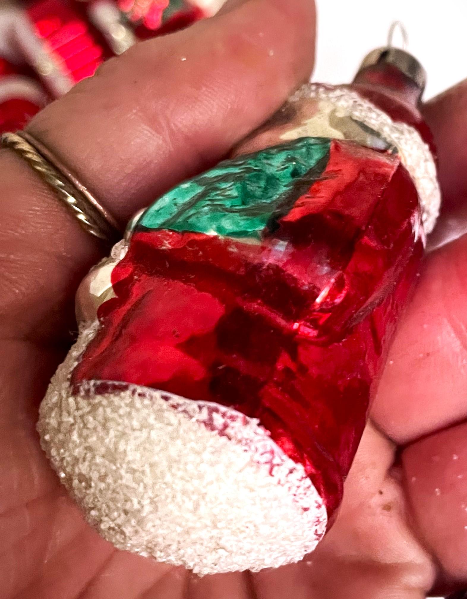 Mercury Glass Santa Holding Tree Christmas Tree Ornament In Good Condition For Sale In Clifton Forge, VA