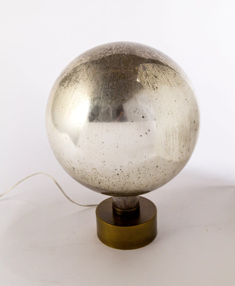 Mercury Glass Sphere Table Lamp at 1stDibs