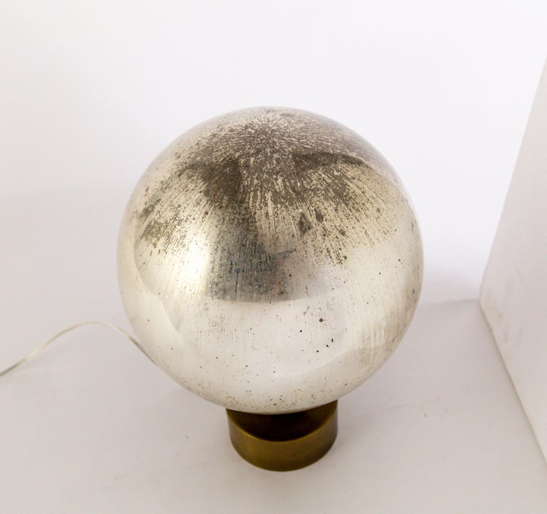 Mercury Glass Sphere Table Lamp at 1stDibs