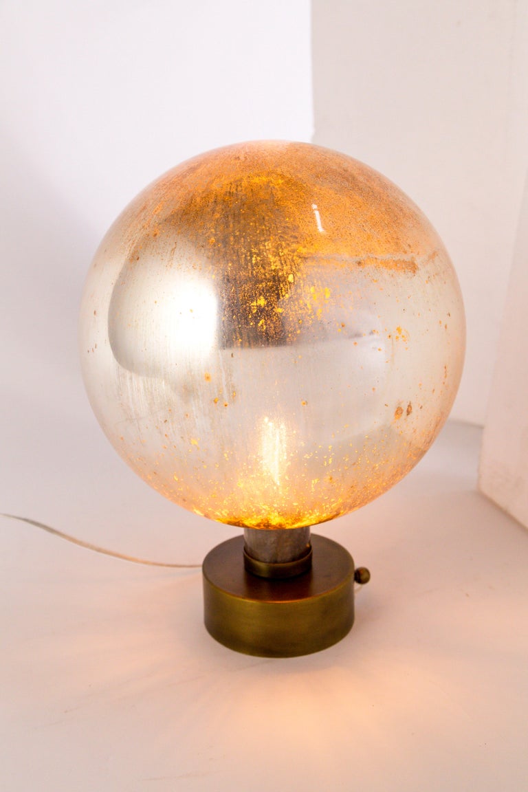 Mercury Glass Sphere Table Lamp at 1stDibs