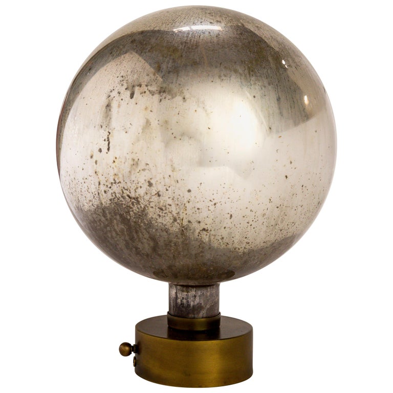 Mercury Glass Sphere Table Lamp at 1stDibs