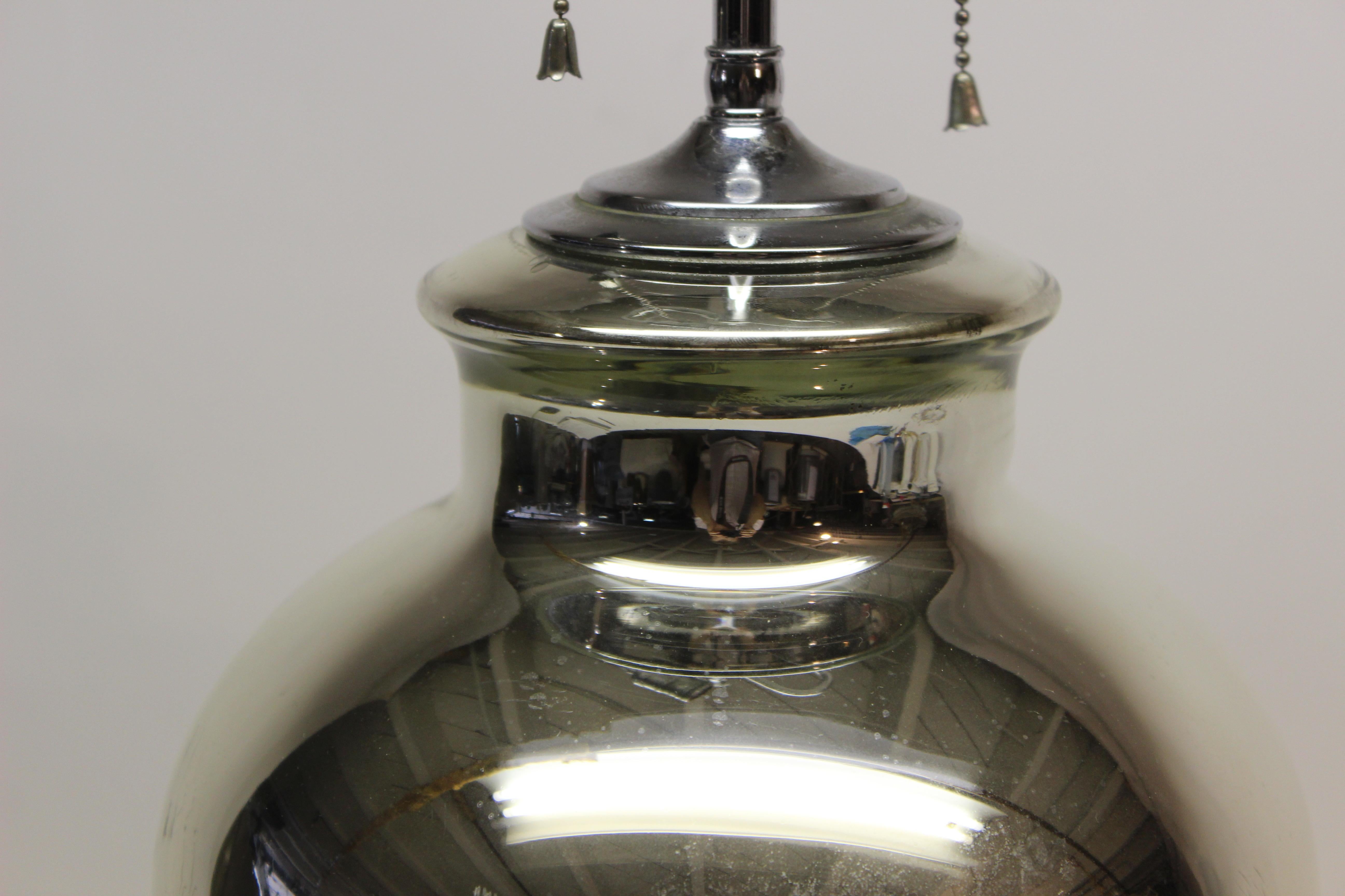 Mercury Glass Table Lamp In Good Condition In East Hampton, NY