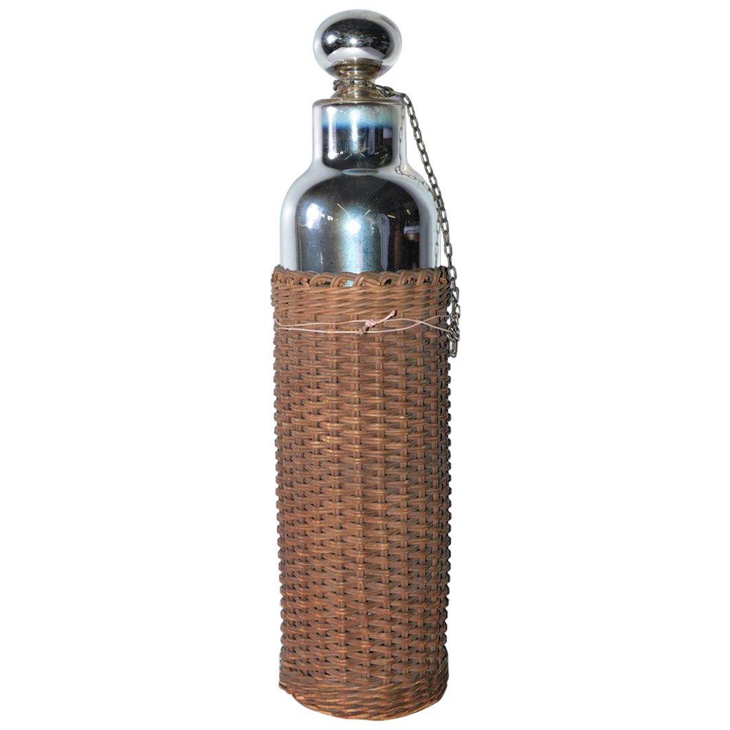 Mercury Glass Thermos Bottle For Sale