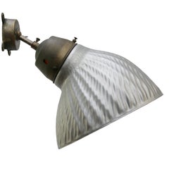Mercury Glass Vintage Industrial Brass and Cast Iron Wall Sconce Lamp