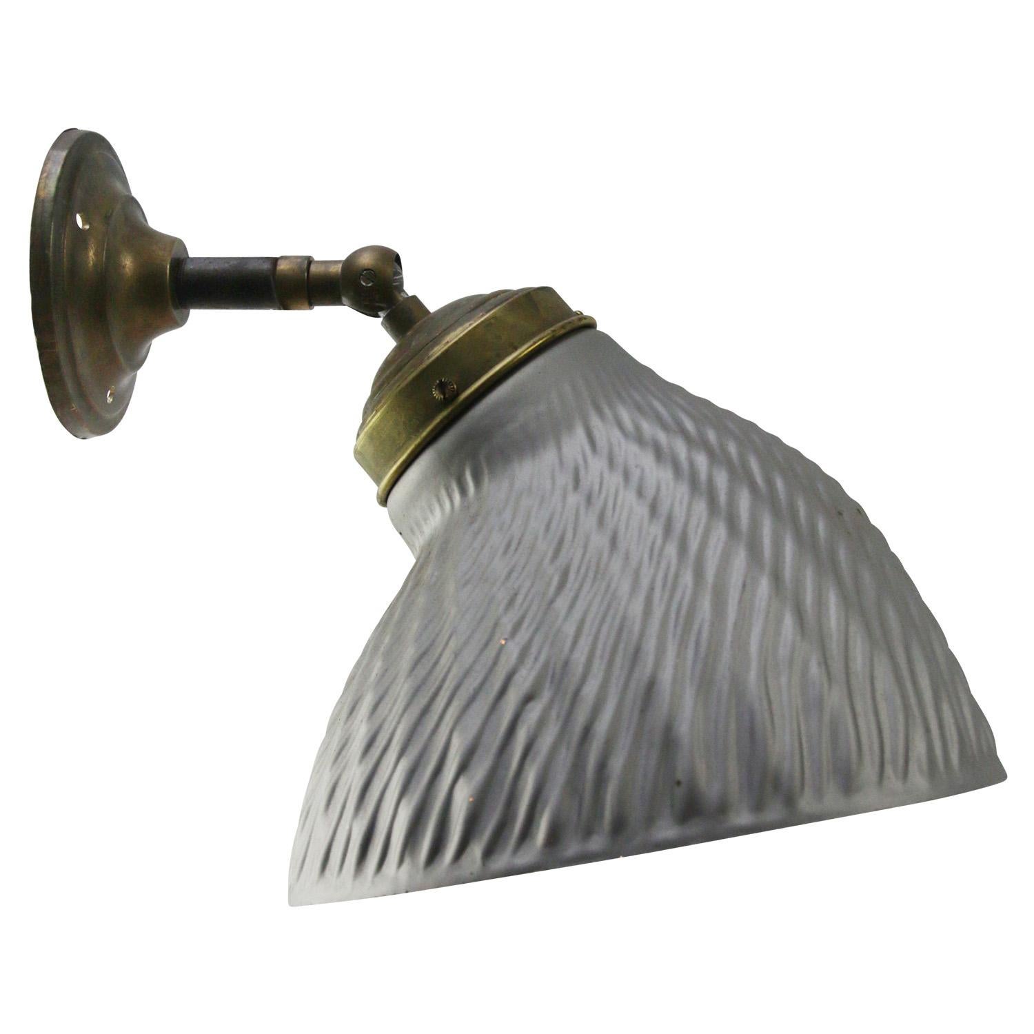 German Mercury Glass Vintage Industrial Brass Scones Wall Lamps