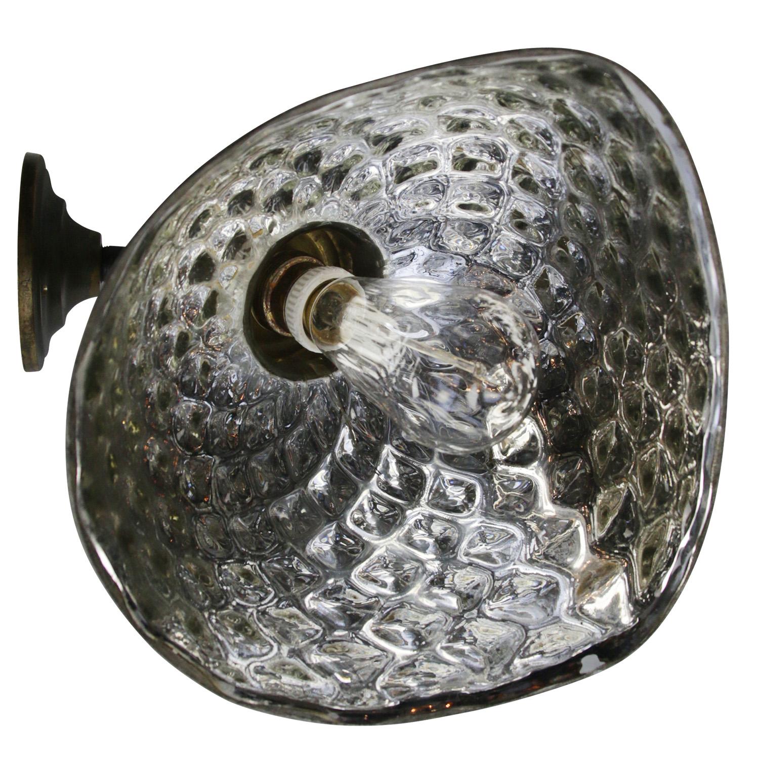 Mercury Glass Vintage Industrial Scone Wall Lamp by Siemems In Good Condition In Amsterdam, NL