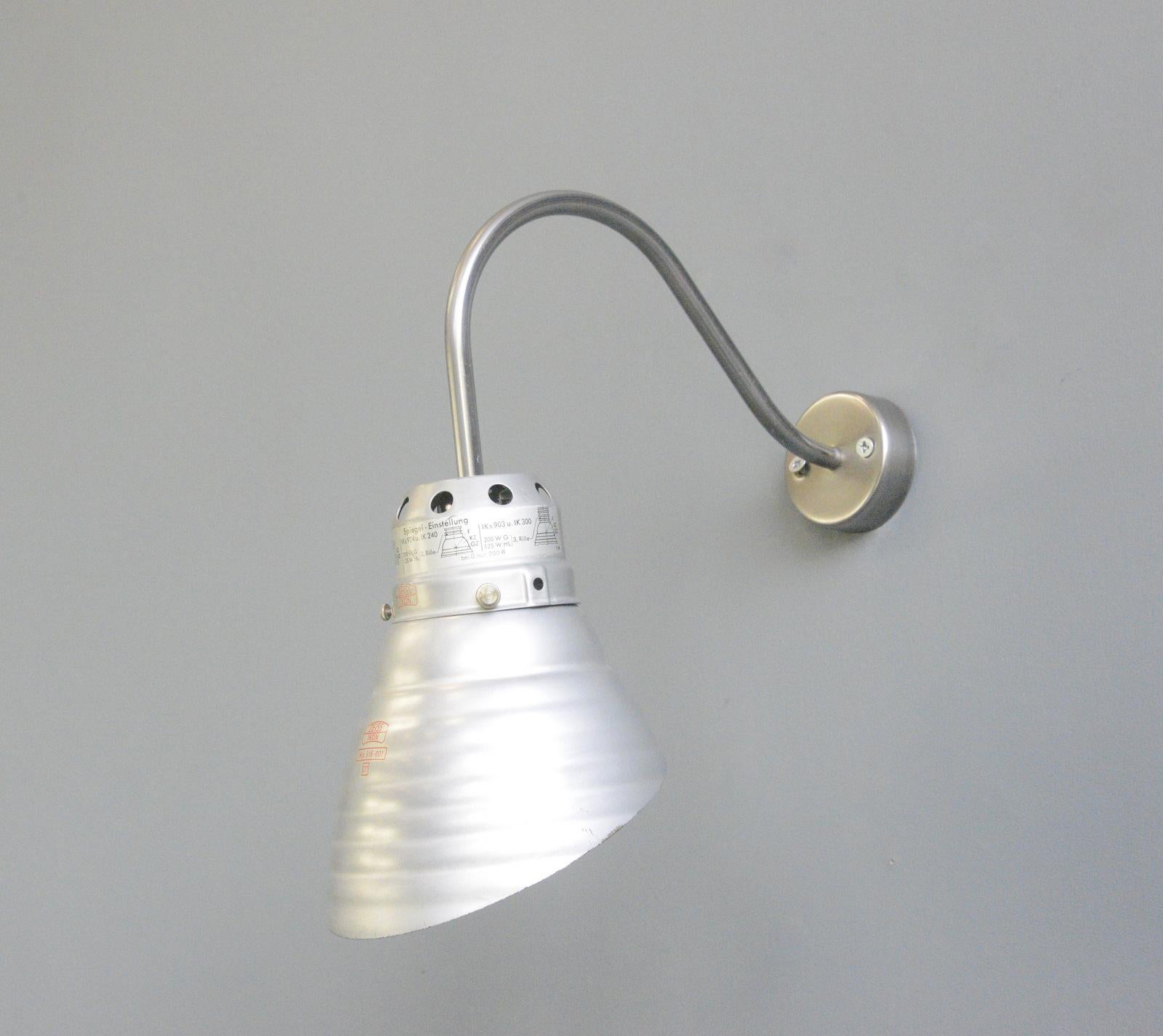 Industrial Mercury Glass Wall Lights By Zeiss Ikon Circa 1930s For Sale