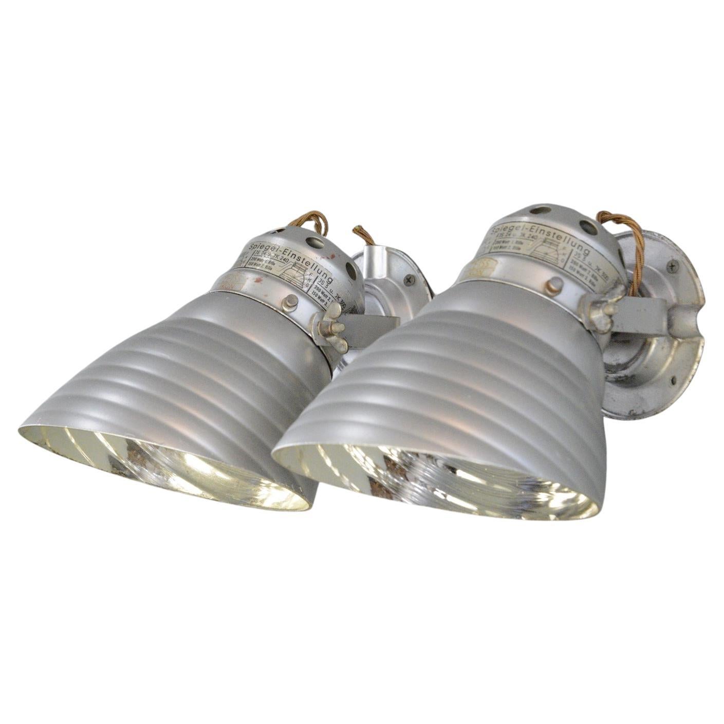 Mercury Glass Wall Lights By Zeiss Ikon Circa 1930s