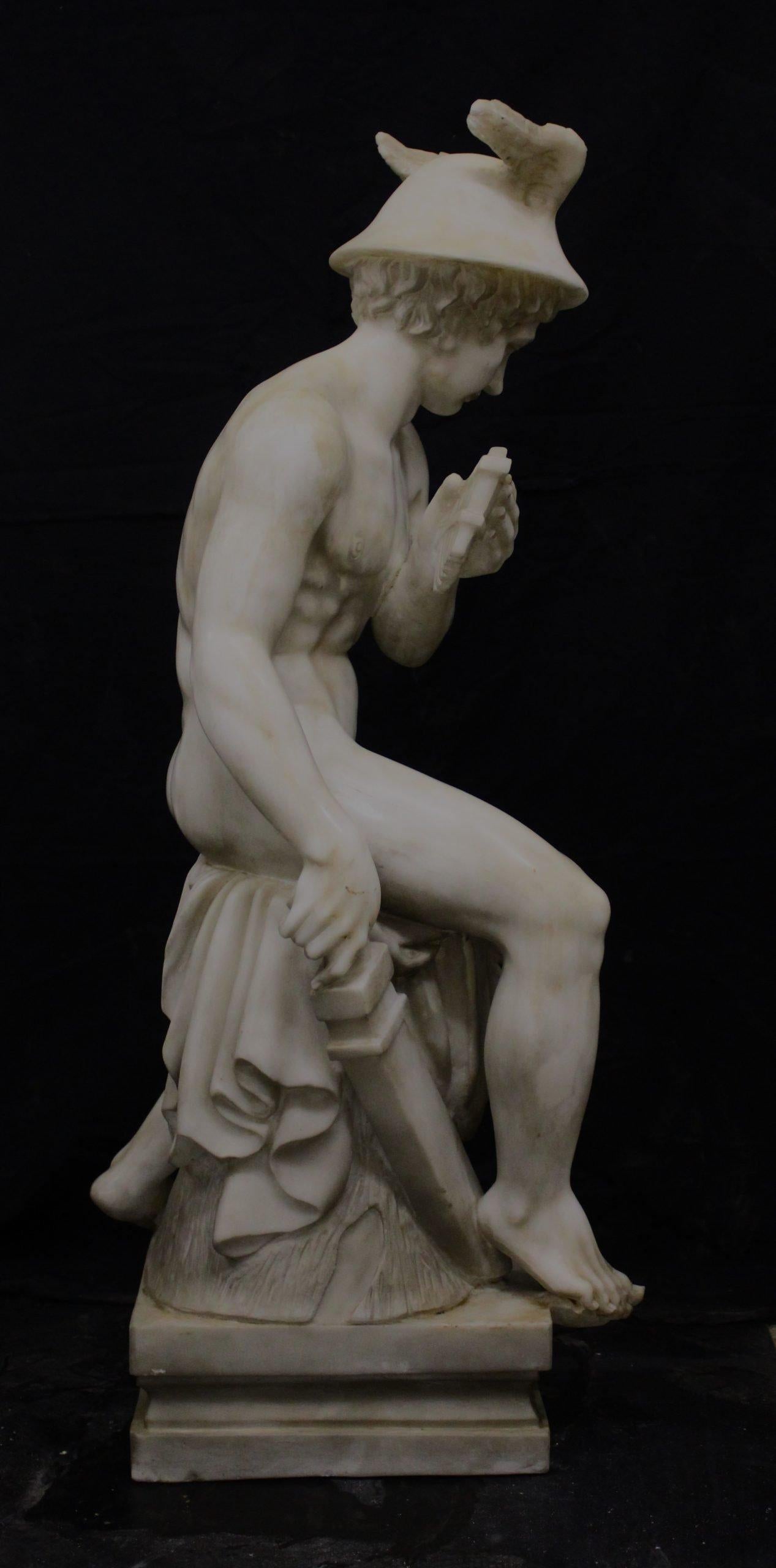 Italiano Scultura in marmo Mercurio-Hermes, dal modello di Thorvaldsen in vendita