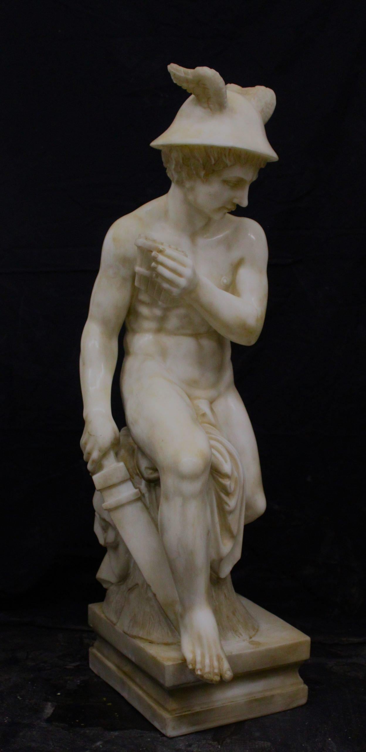 Scultura in marmo Mercurio-Hermes, dal modello di Thorvaldsen In condizioni buone in vendita a Rome, IT