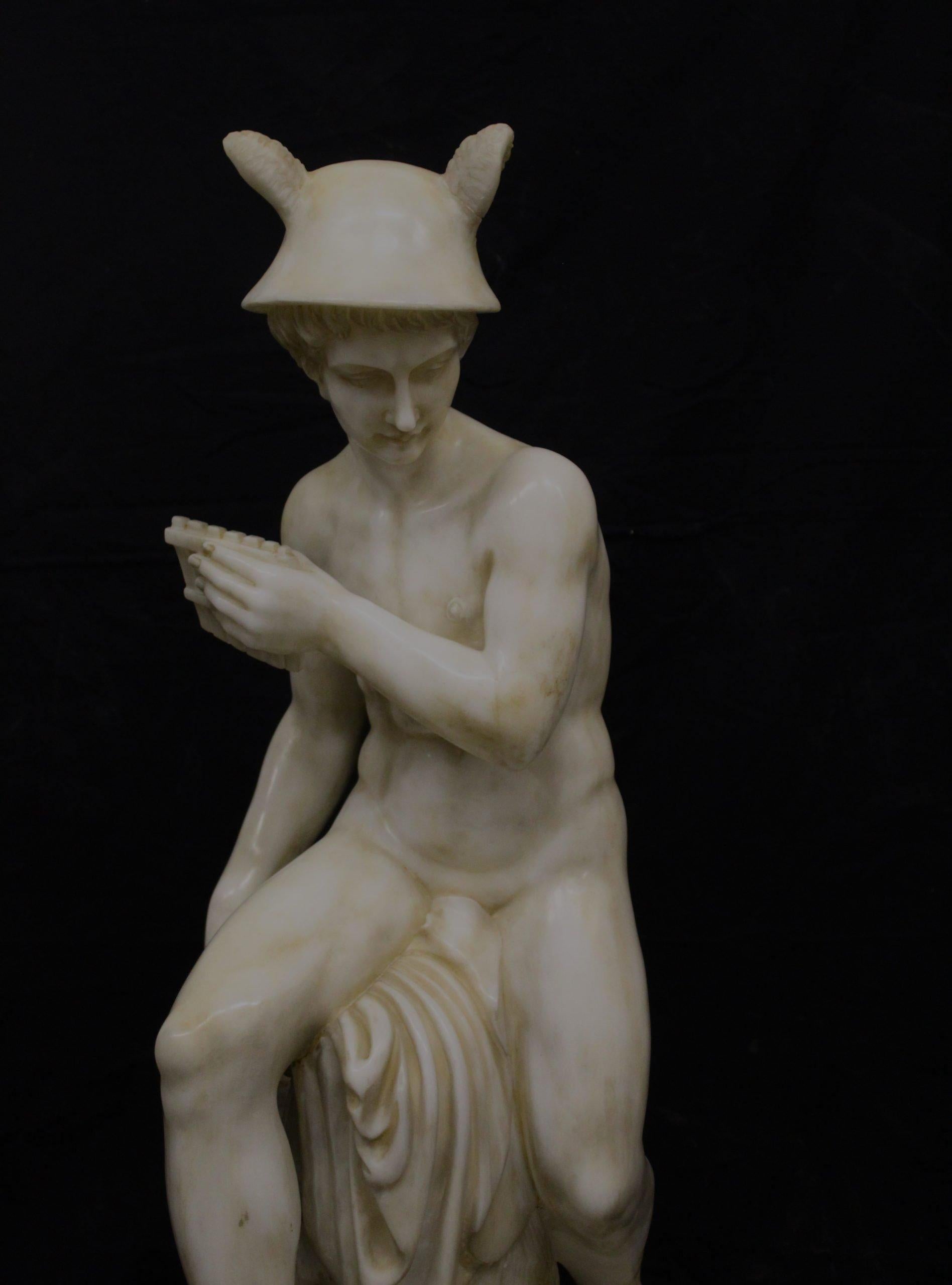 Marmo Scultura in marmo Mercurio-Hermes, dal modello di Thorvaldsen in vendita