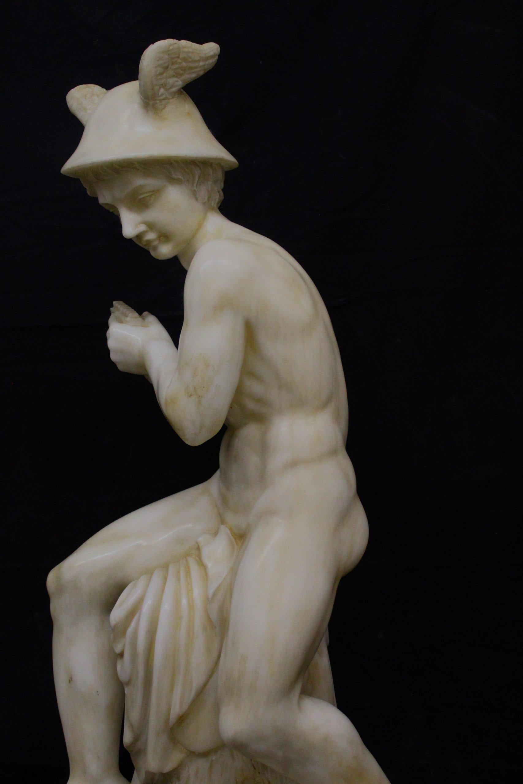Scultura in marmo Mercurio-Hermes, dal modello di Thorvaldsen in vendita 1