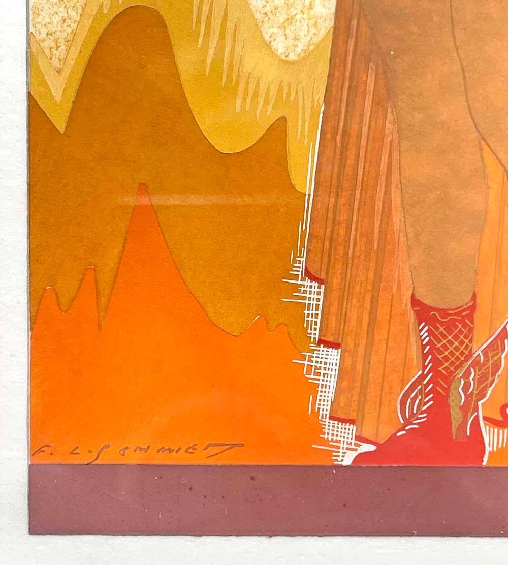 Peint « Mercure in Golden Glow », importante peinture Art déco avec nu masculin de Schmied en vente