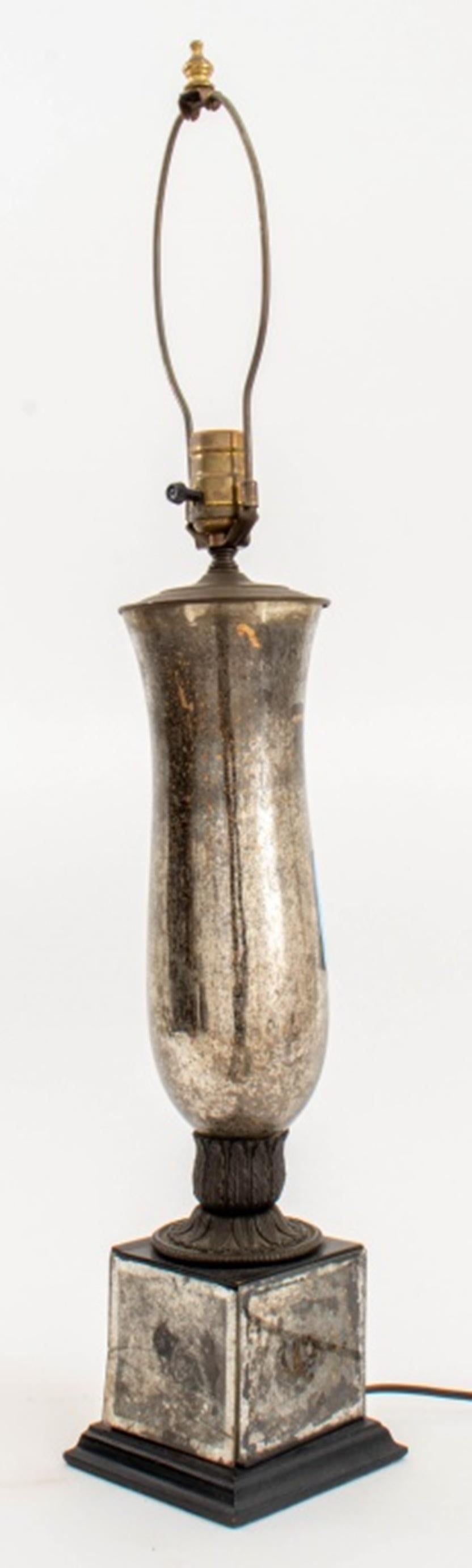 Mercury Glass Mercury Mirror Baluster Vase Lamps, 2, 1940s For Sale