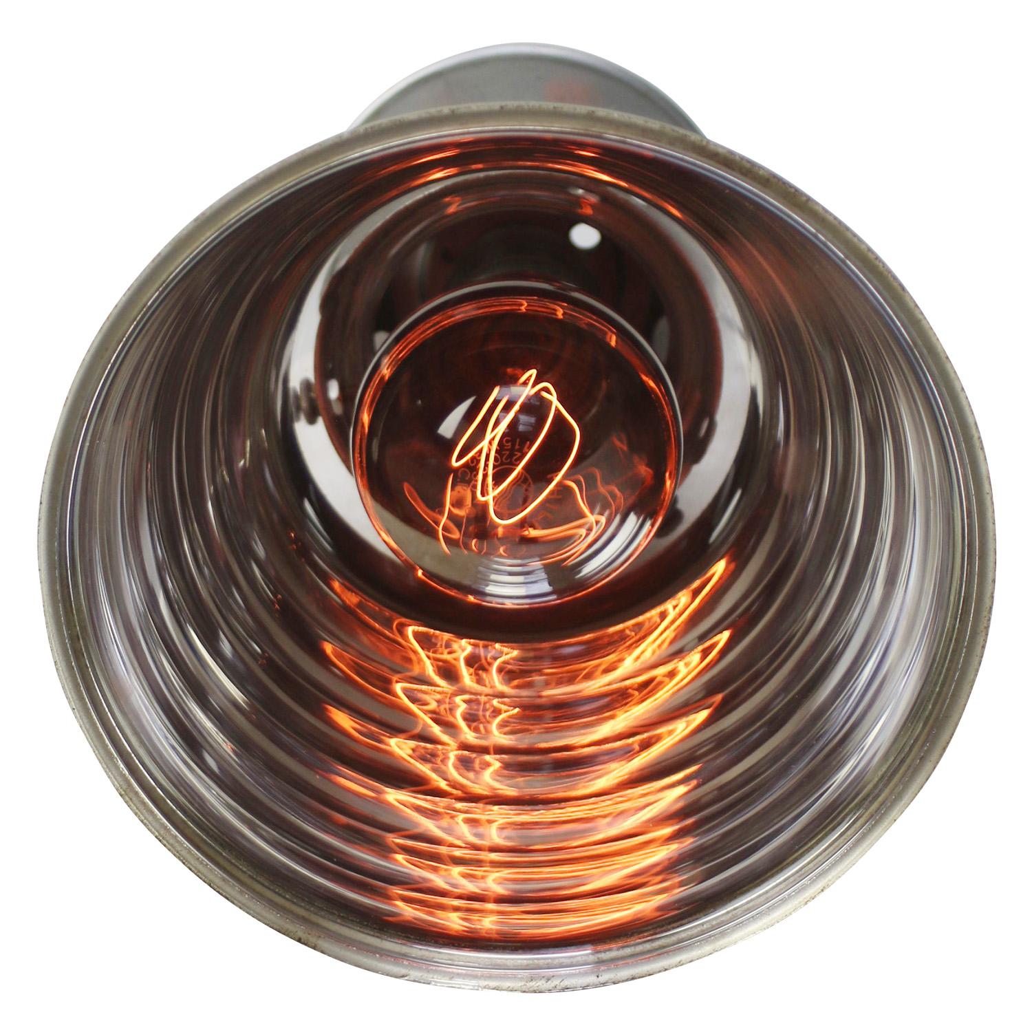 Industrial Mercury Mirror Glass Flush Mounts Ceiling lamps by Zeiss Ikon IK180 For Sale