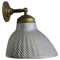Mercury Mirror Glass Vintage Industrial Brass Scone Wall Lamp by HelioRay