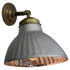 Mercury Mirror Glass Vintage Industrial Brass Scone Wall Lamp by HelioRay
