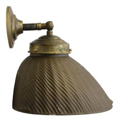 Mercury Mirror Glass Vintage Industrial Brass Scone Wall Lamp by Xray Chicago