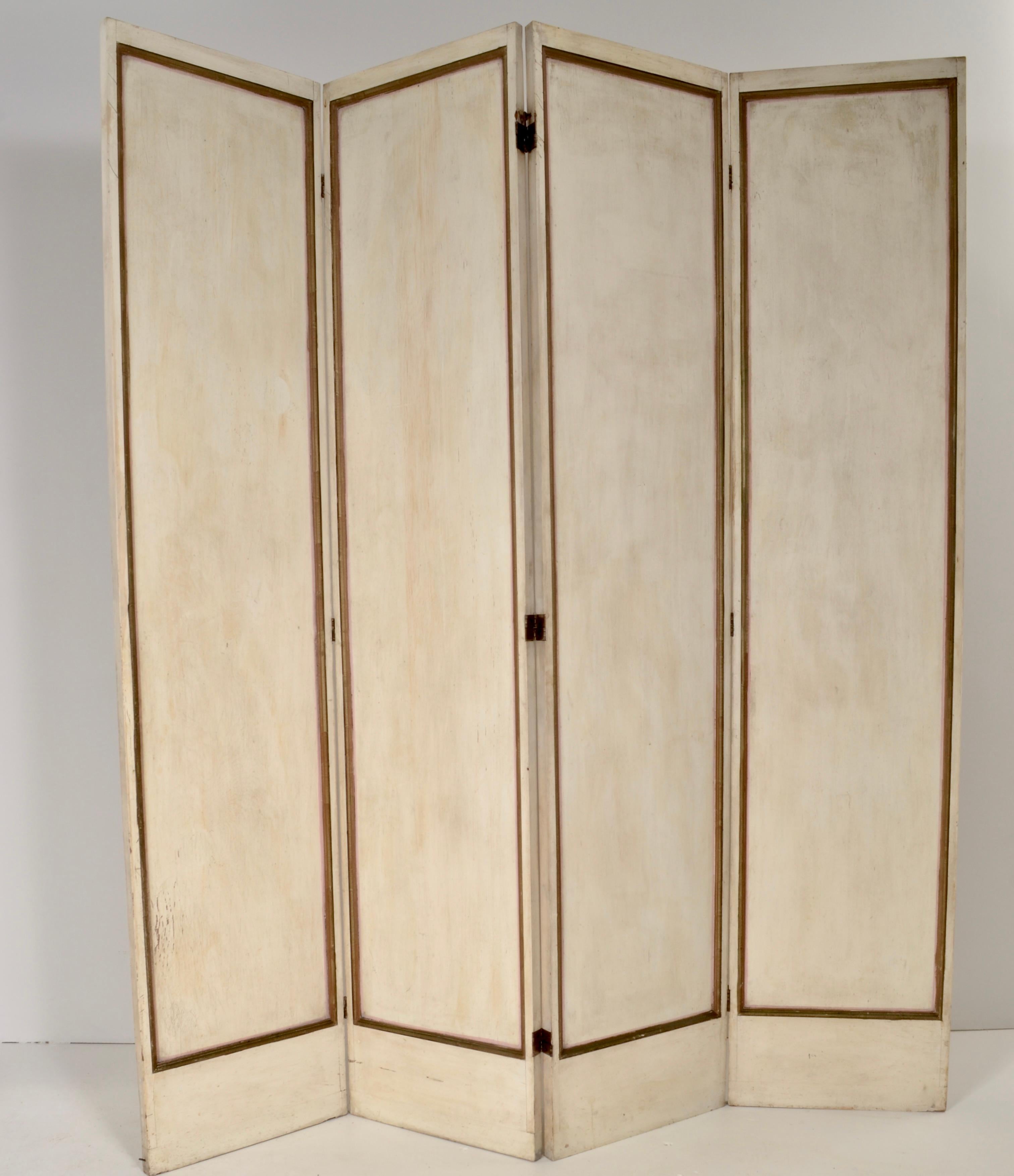 Mercury Mirrored Hollywood Regency 4-Panel Screen, Italy c 1950s 8