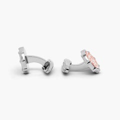 Gemelli in pelle rossa Mercury in titanio