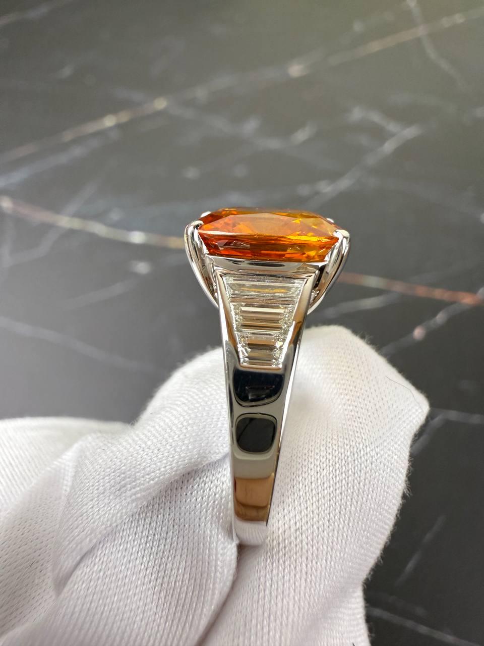 Anello Mercurio Zaffiro Naturale 6, 03 ct. Arancione vivido e giallastro in vendita 6