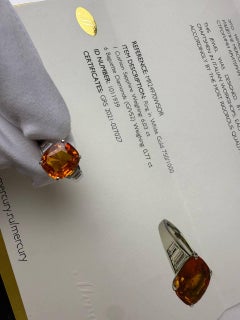 Mercury Ring Natural Sapphire 6, 03 ct. Vivid Yellowish Orange