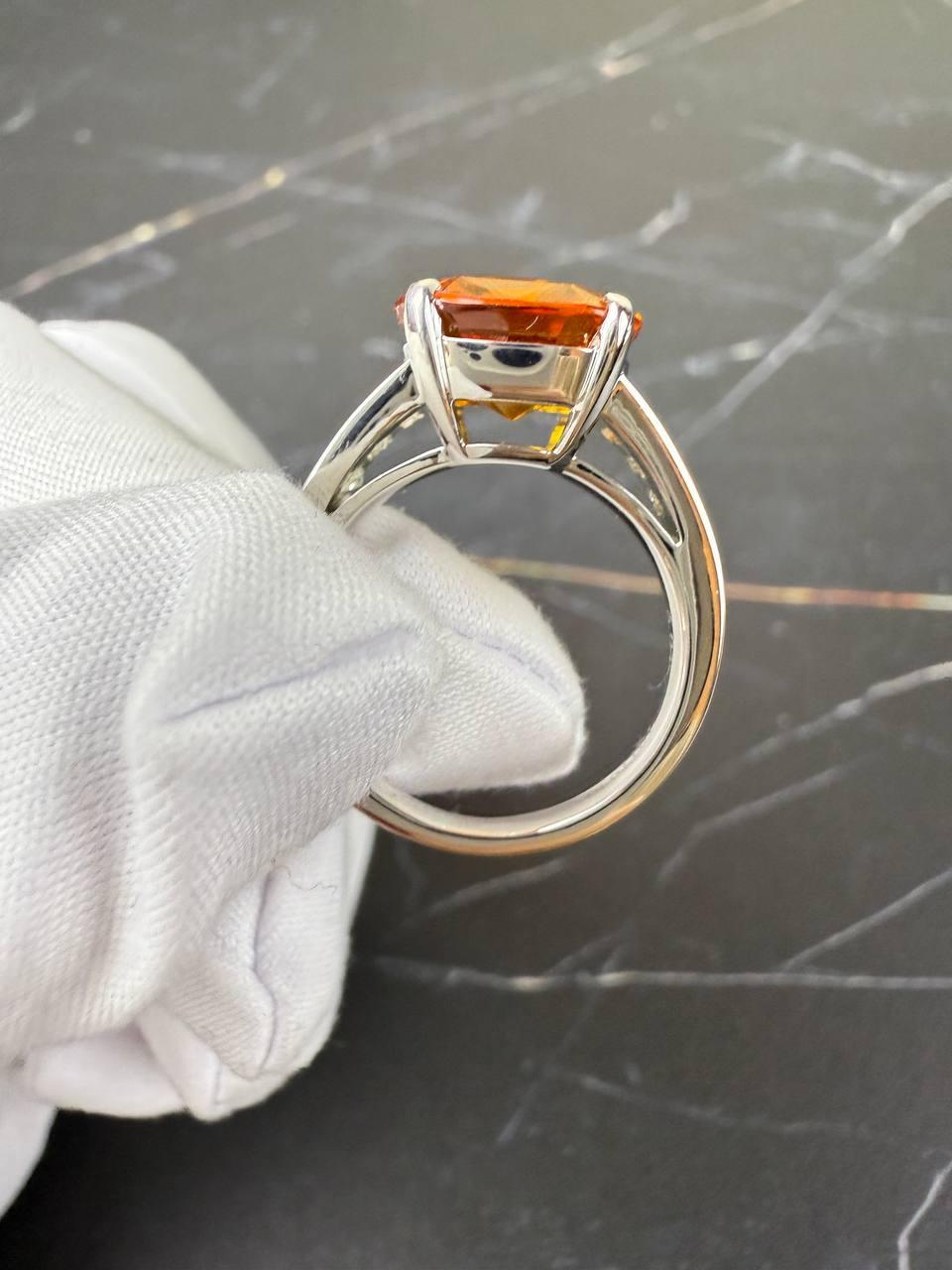 Anello Mercurio Zaffiro Naturale 6, 03 ct. Arancione vivido e giallastro in vendita 1