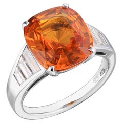 Anello Mercurio Zaffiro Naturale 6, 03 ct. Arancione vivido e giallastro