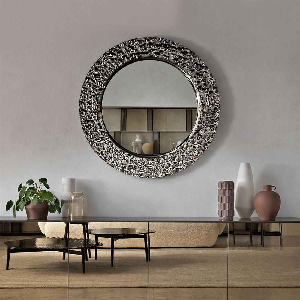 Contemporary Mercury Round Mirror For Sale