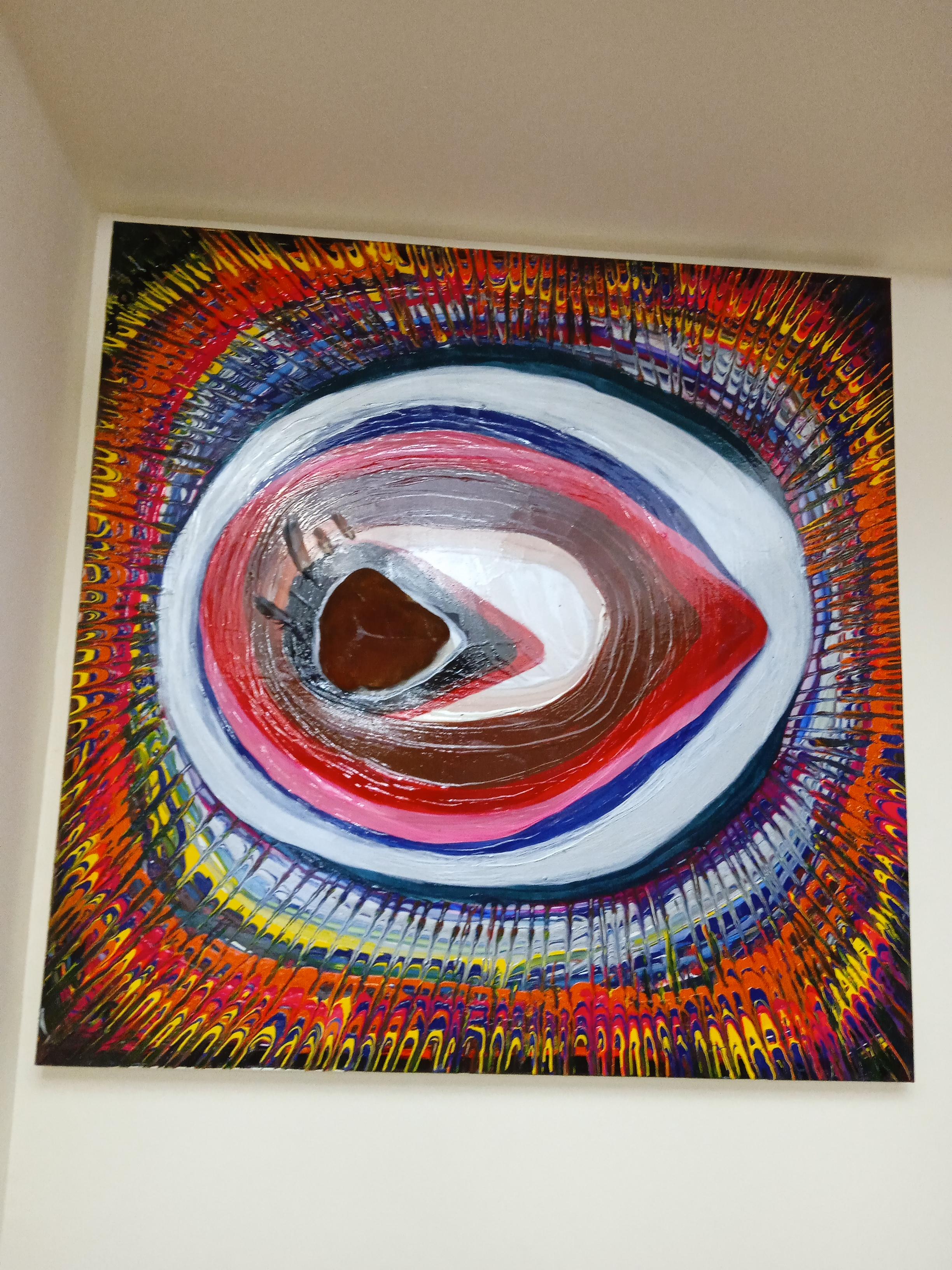 The amber eye - Abstract Expressionist Mixed Media Art by Mercy akowe 