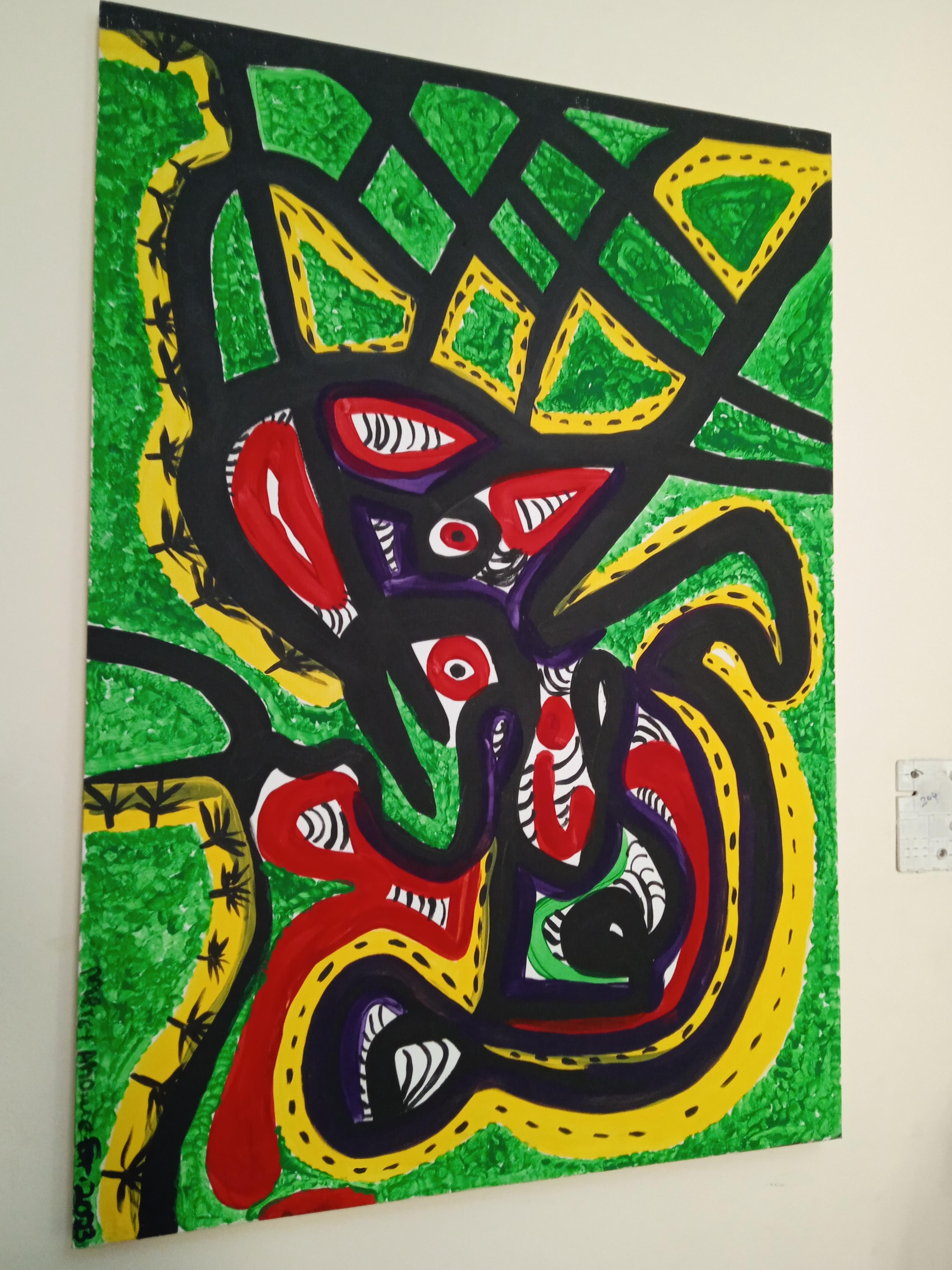Greene & Greene  - Expressionnisme abstrait Painting par Mercy akowe 