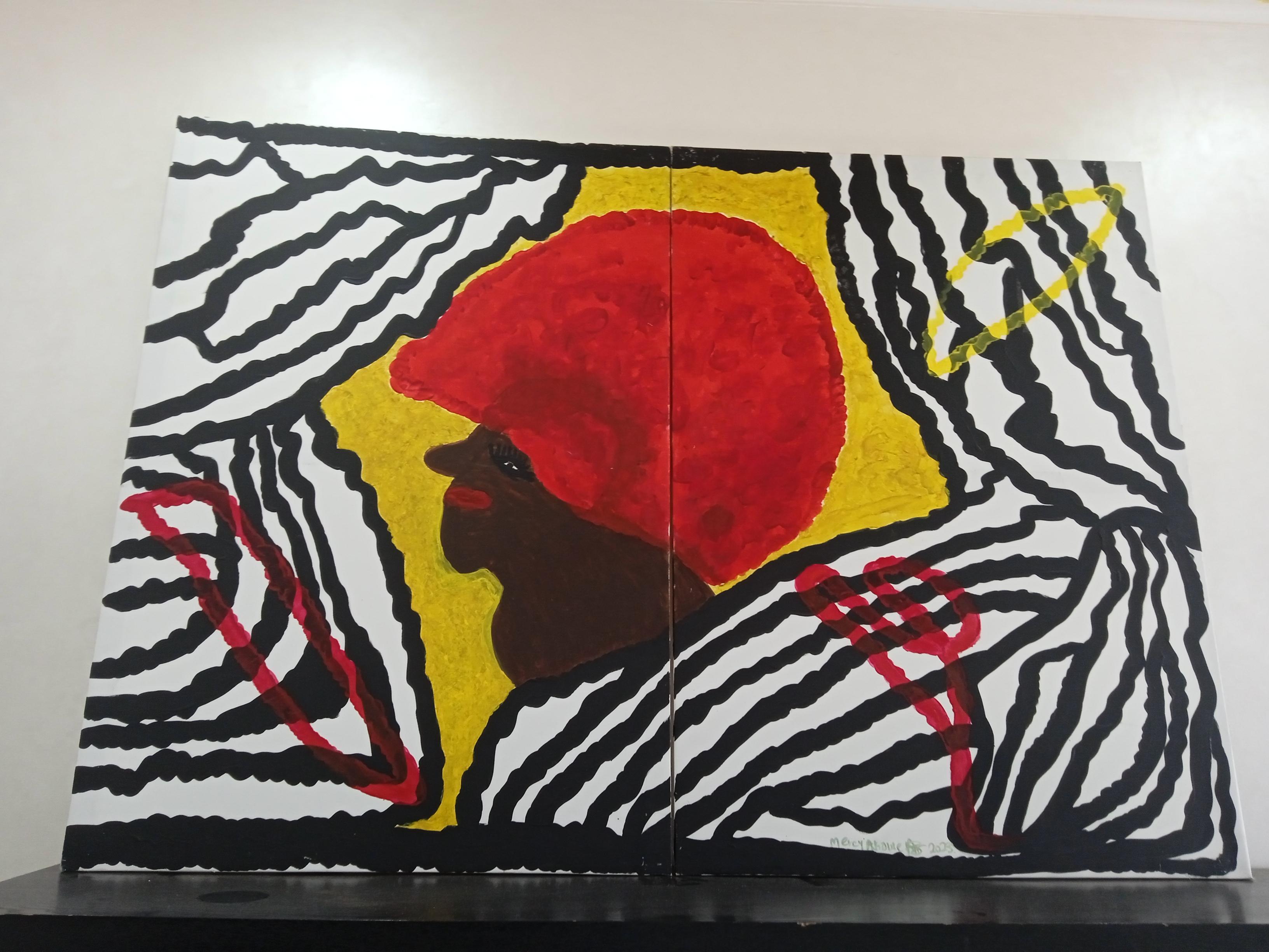 Zebra mind  - Painting by Mercy akowe 