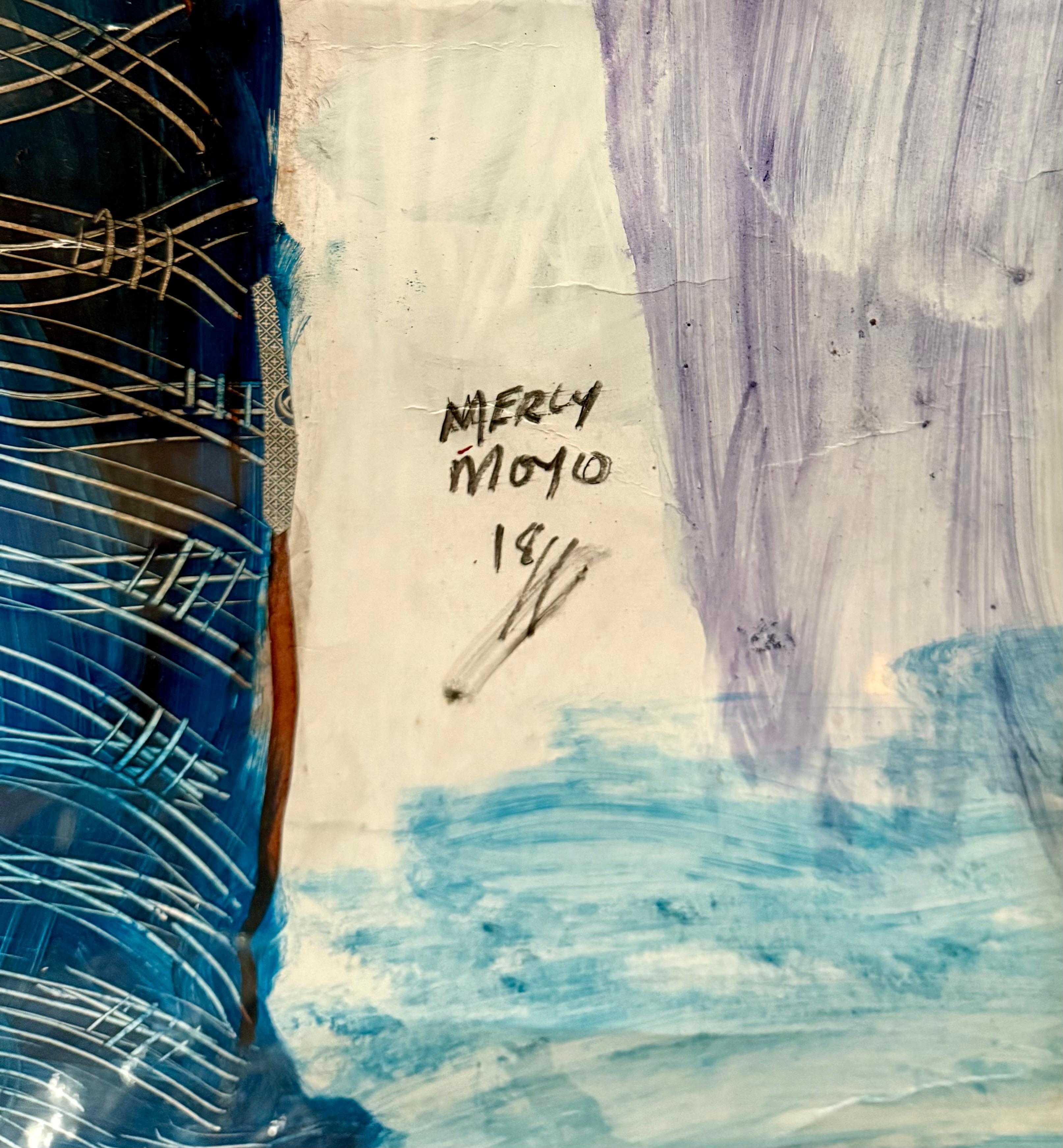 Gran Pintura Collage de Naipes Africanos Mercy Moyo Mujer Artista de Zimbabue en venta 10