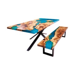 Mercy of the Desert Conjunto de Comedor Moderno de Arce Antiguo con Borde Vivo, Contemporáneo