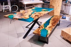 Mercy of the Desert Ancient Maple Burl Live Edge Modern Dining Set, Contemporary