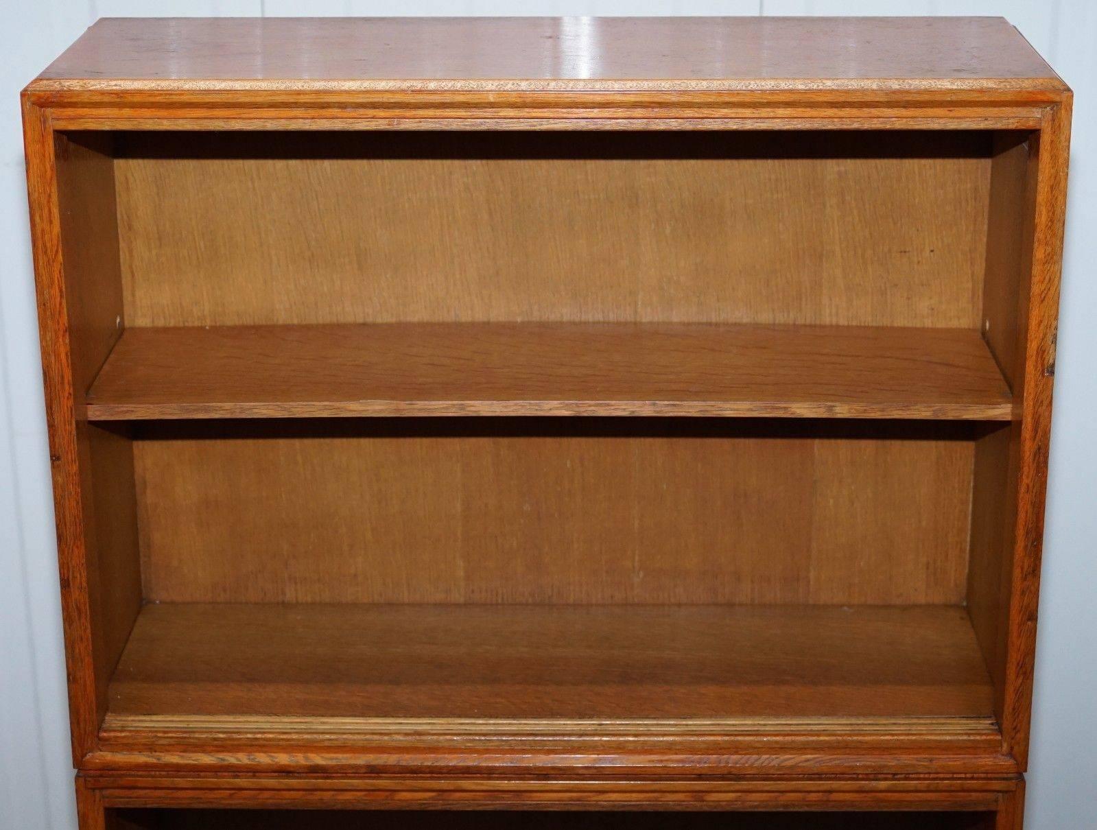 20th Century Meredew Furniture Mid-Century Modern Light Oak Stacking Bookcase Made in England