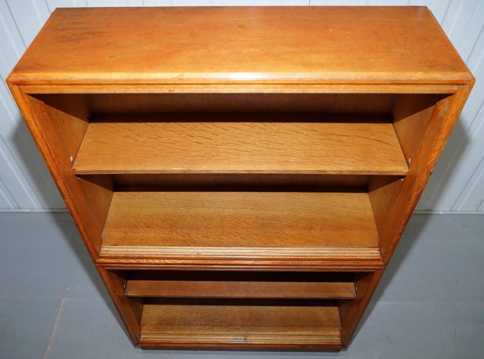 Meredew Furniture Mid-Century Modern Light Oak Stacking Bookcase Made in England 1