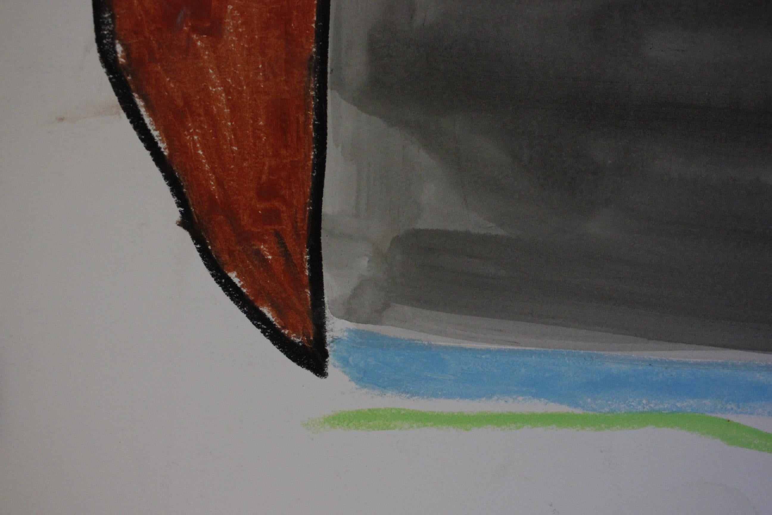 „Rocket“ Original abstraktes Gemälde auf Papier von Meredith C. Bullock im Angebot 4