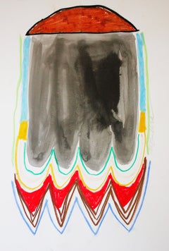 Peinture abstraite originale Rocket sur papier de Meredith C. Bullock