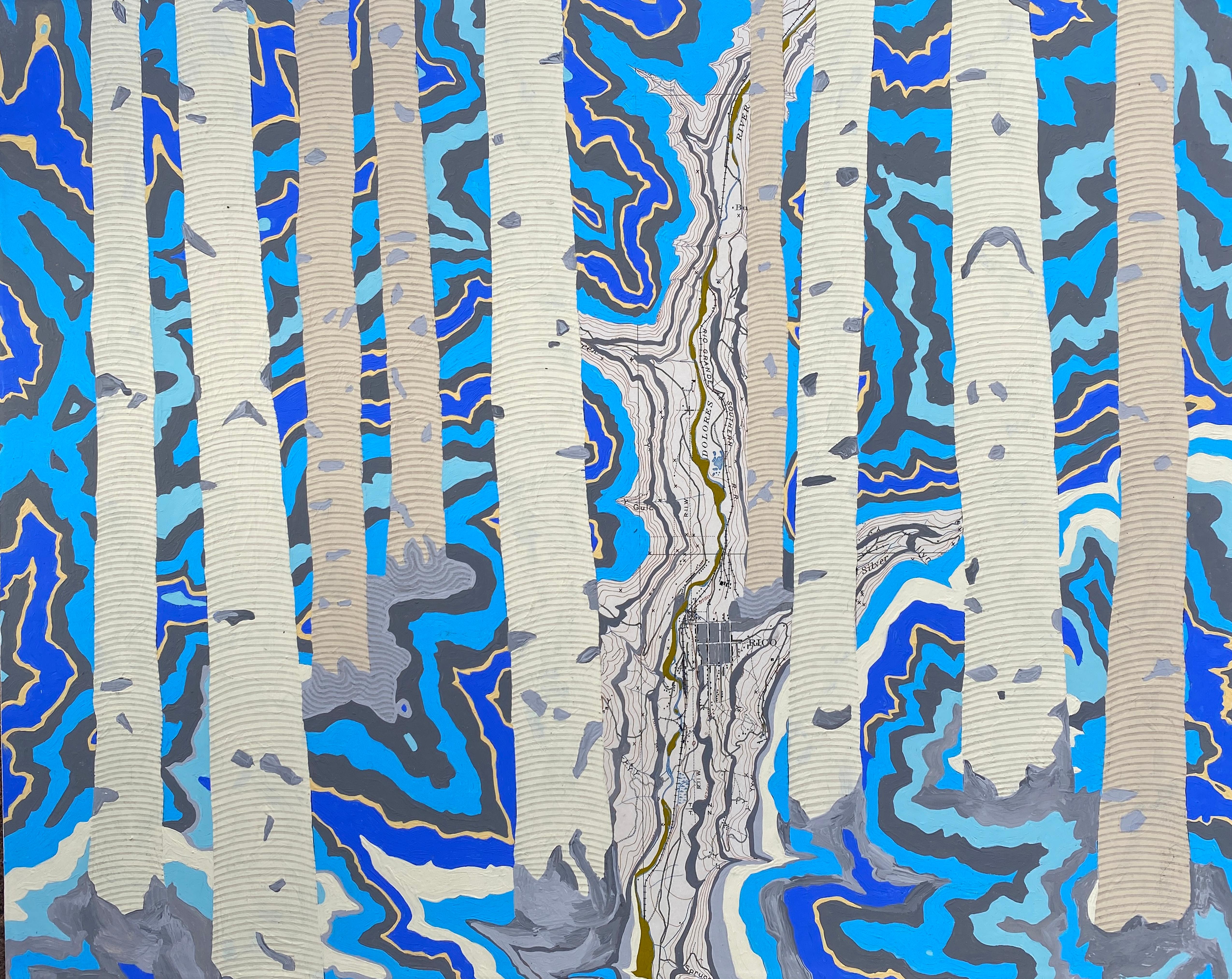 Meredith Nemirov  Landscape Painting - Rivers Feed the Trees #494