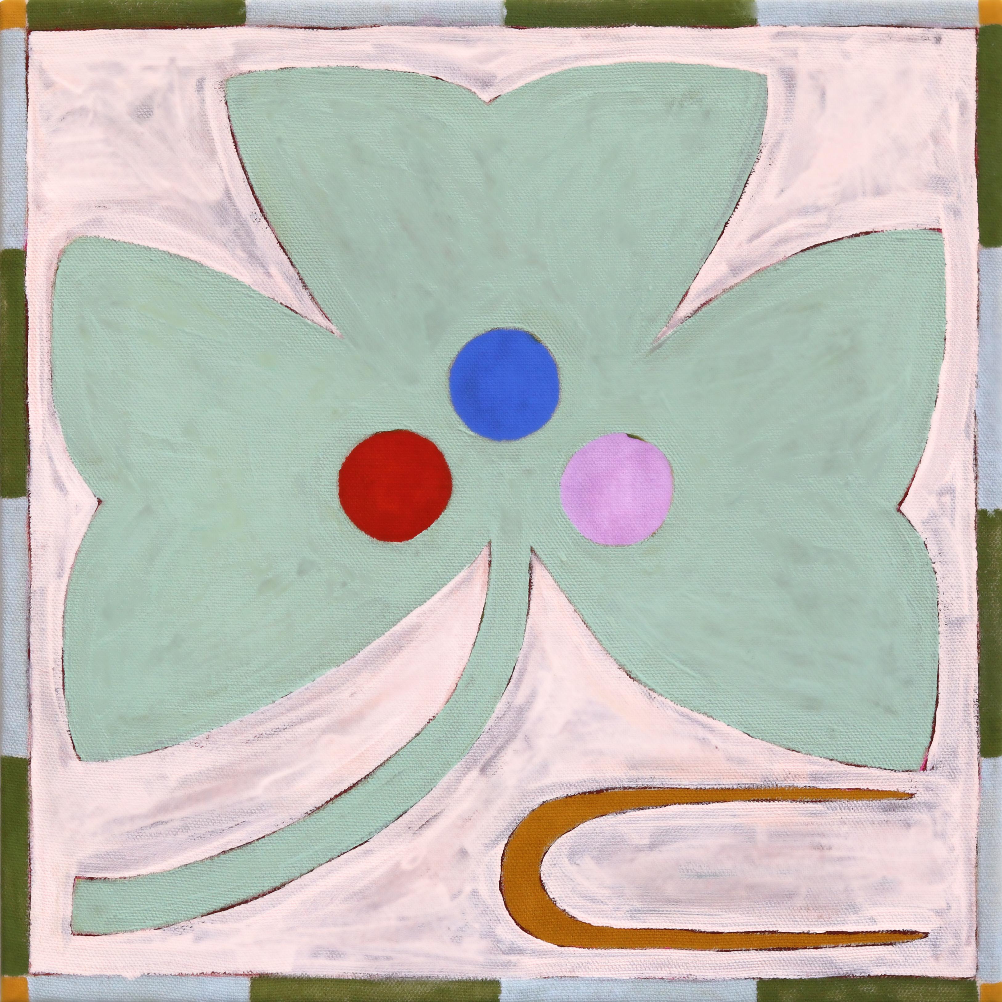 Rule of Threes - Abstract Folk Art Inspired Mixed Media Painting on Raw Canvas