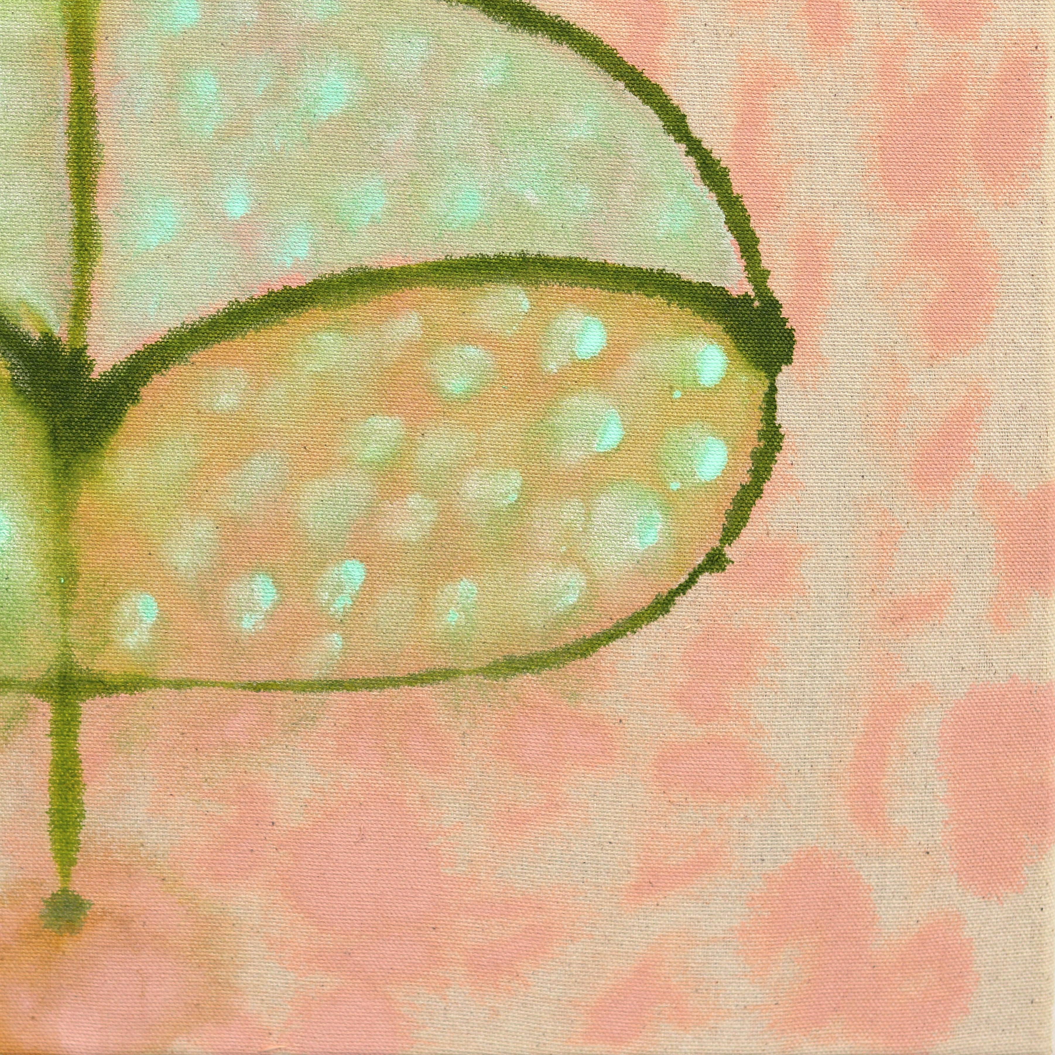 A Single Bud - Abstract Contemporary Folk Art Inspired Painting on Raw Canvas en vente 5