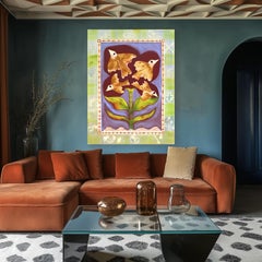 All Living Things - Abstract Contemporary Folk Art Inspired Painting on Canvas