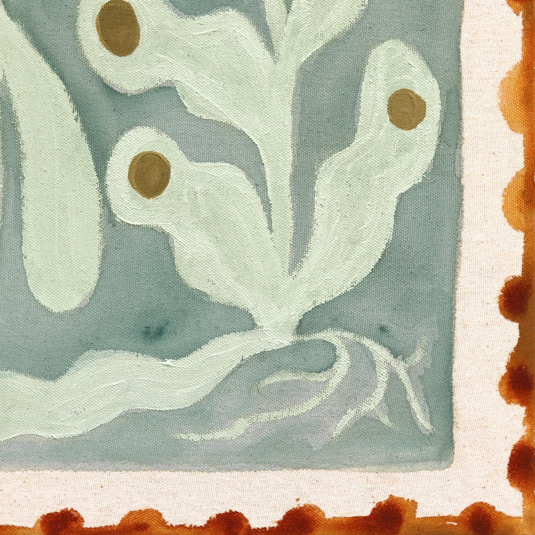Étude florale I - Peinture abstraite contemporaine inspirée de l'art populaire sur toile en vente 4