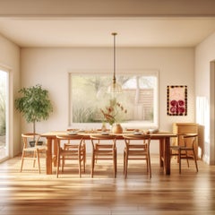 Felce del sole - Pittura moderna figurativa astratta di ispirazione folkloristica su tela grezza