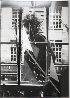 Bob Dylan I, impression numérique conceptuelle avec feuille métallique et paillettes, par Meredyth Sparks