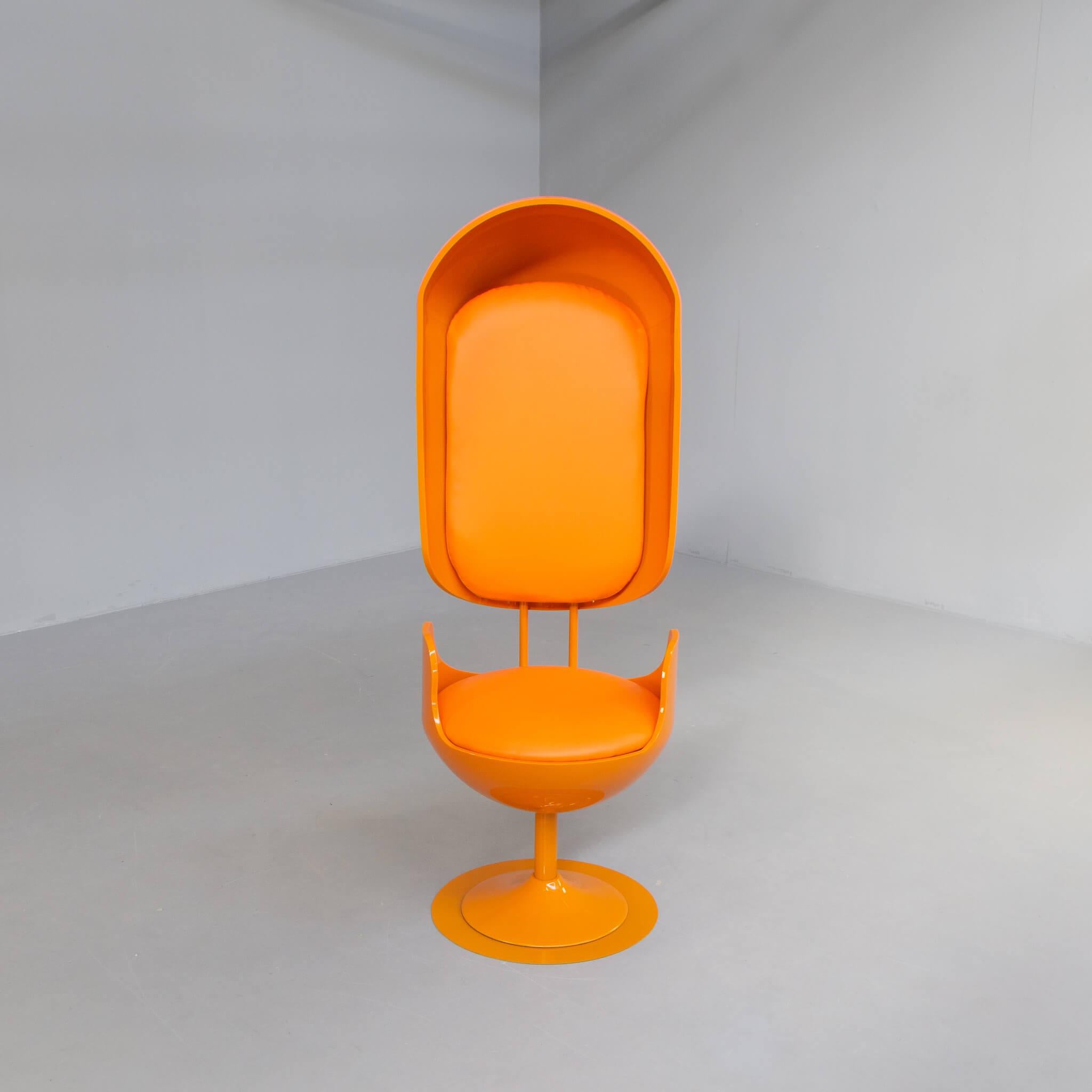 Metal Merel Bekking ‘Scientifically’ Orange Swivel Chair For Sale