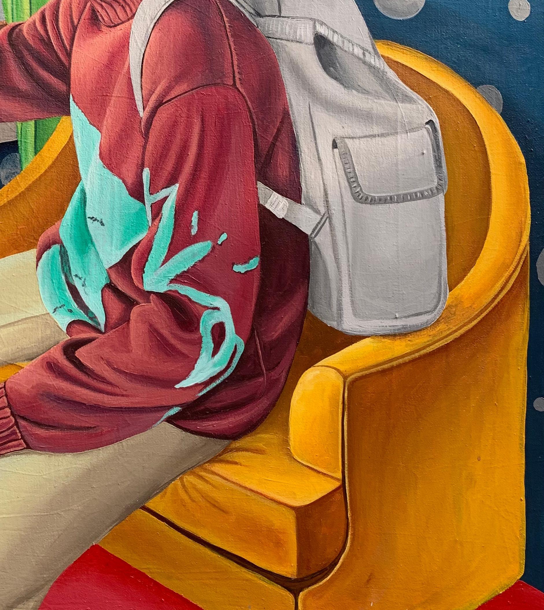 Ragazzo della scuola - Painting Espressionista di Merenini Williams
