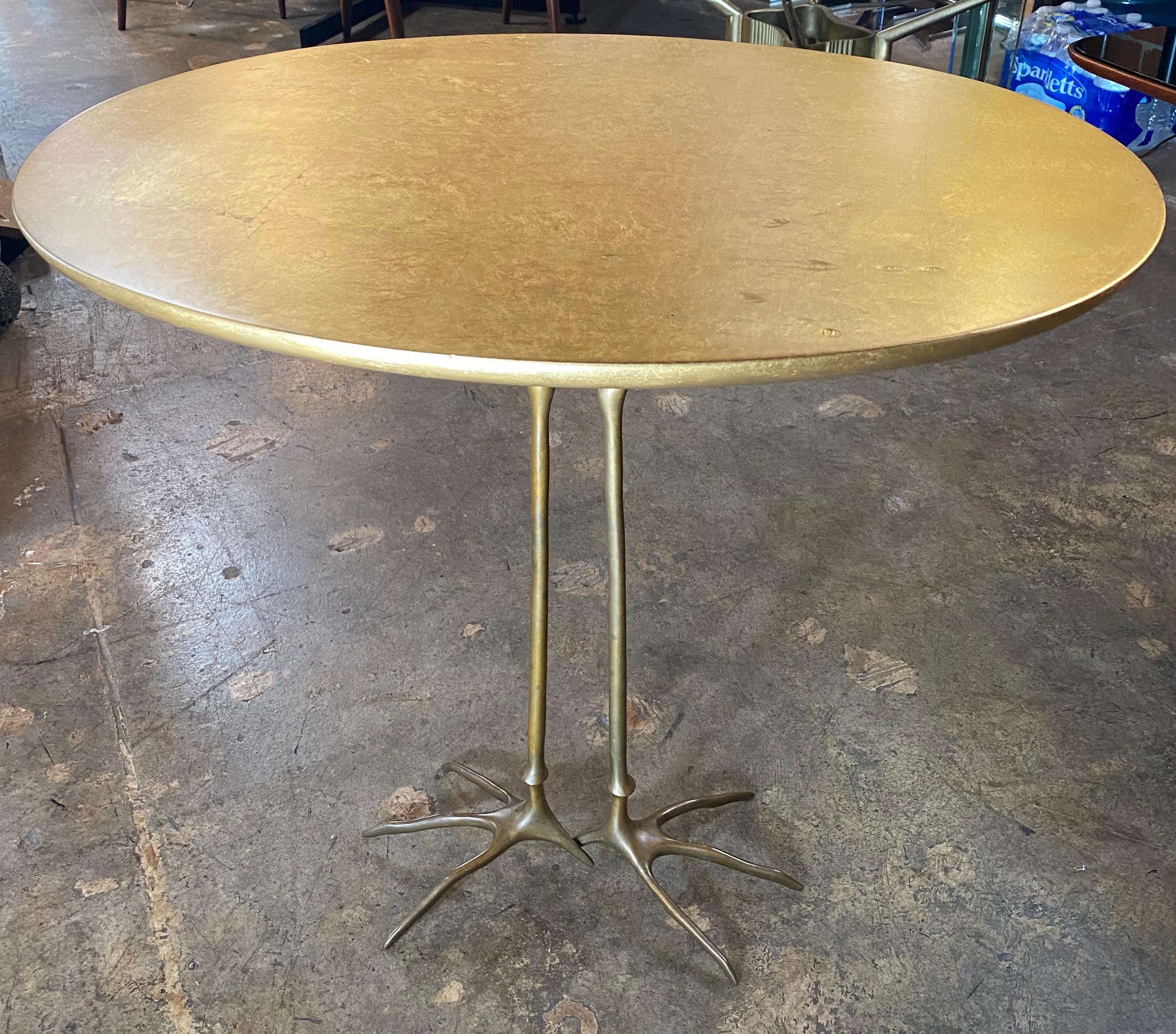 Méret Oppenheim for Simon Gavina, 'Traccia' coffee table, in bronze, gold leaf and wood, Italy, circa 1972.

When animals and furniture meet... This side table by surrealist artist Méret Oppenheim is part of the 1972 serial production of the