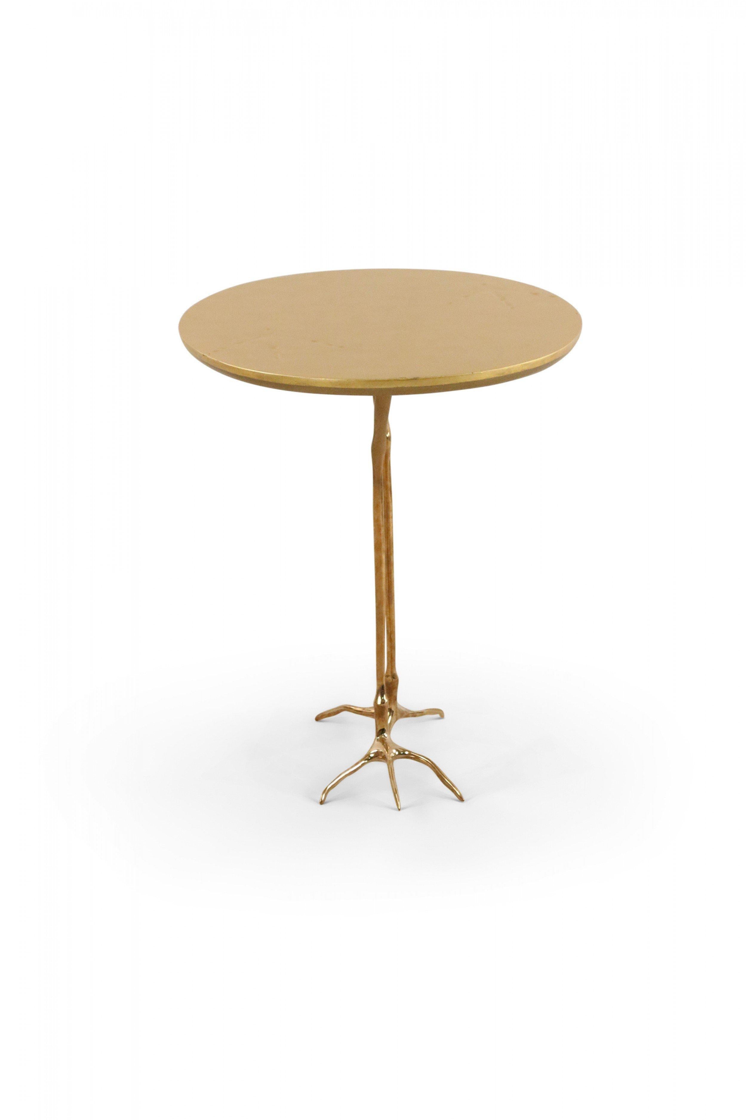 Meret Oppenheim Mid-Century Gilt Metal Bird Foot End Table For Sale 2